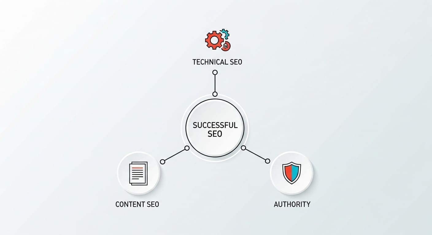 成功的 SEO 是由技術、內容、品牌信任度組成