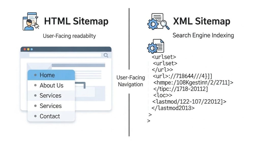 XML 格式與 HTML 格式 的 Sitemap 的比較