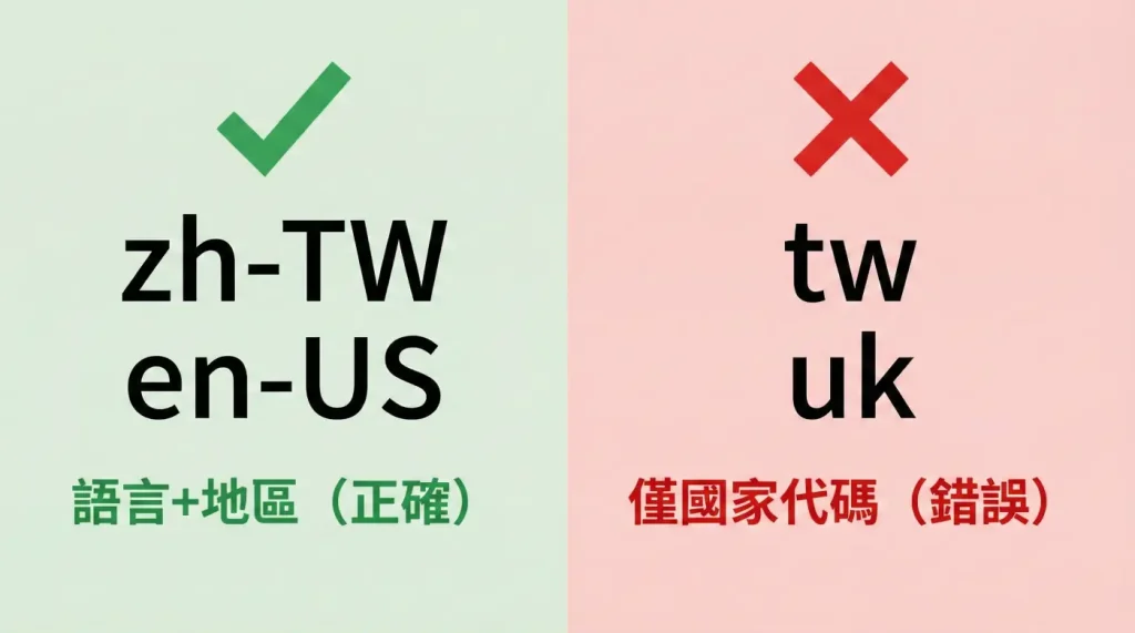 正確的 hreflang 語言代碼格式教學，ISO 639-1 與 ISO 3166-1 規範